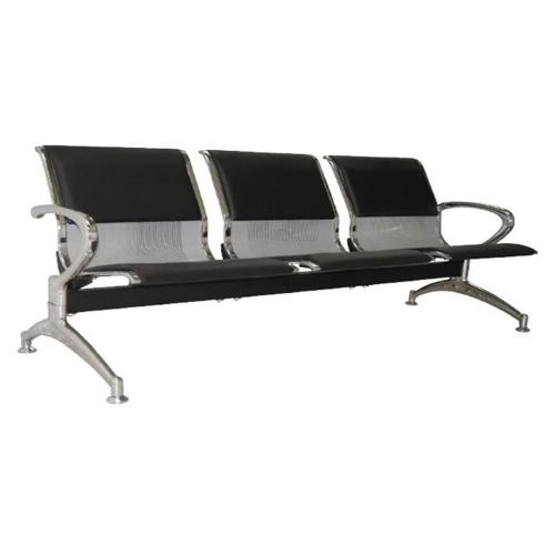 Κάθισμα Υποδοχής 3-Θέσεων Ε503,02 Μαύρο Pvc Σκελετός Χρώμιο 180x68x80 cm