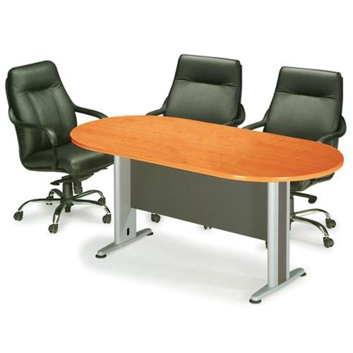 Τραπέζι Συνεδρίου Oval ΕΟ146,1 Dark Grey/Cherry 180x90cm