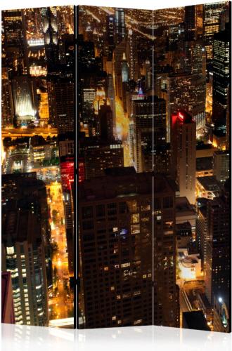 Διαχωριστικό με 3 τμήματα - City by night - Chicago, USA [Room Dividers]