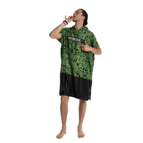 Bee Unusual - 420 COLLETIVES - ALWAYS HIGH PONCHO - BLACK / GREEN