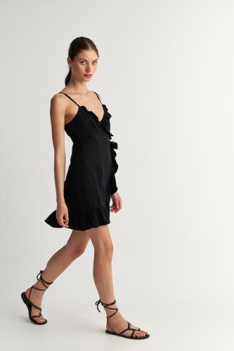Φόρεμα κοντό με βολάν Black