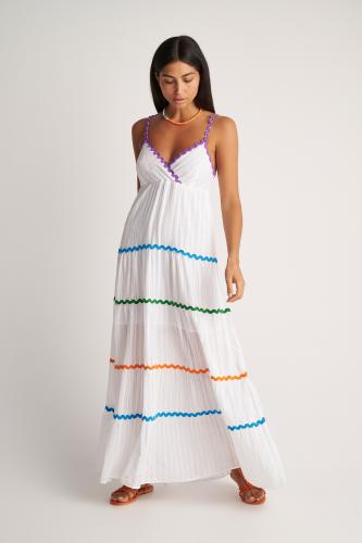 Φόρεμα τιραντάκι με λεπτομέρειες White