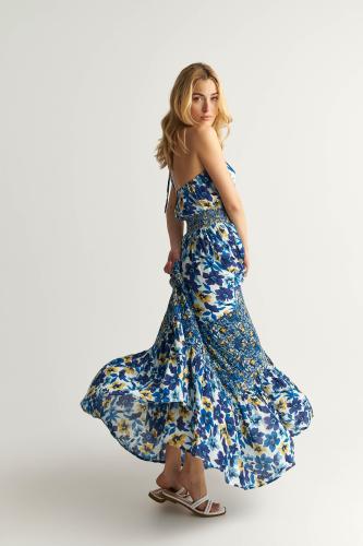 Φόρεμα μακρύ φλοράλ Multicolor