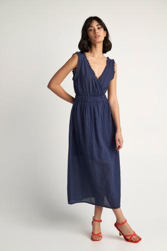 Φόρεμα μακρύ με λεπτομέρειες Blue