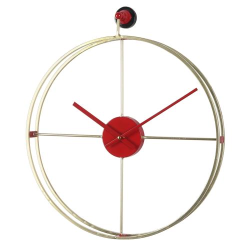 Artelibre Ρολόι Τοίχου Χρυσό/Κόκκινο Μέταλλο 45.5x53x5.5cm