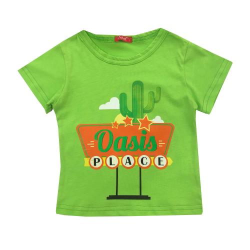 Μπεμπέ καλοκαιρινό κοντομάνικο μπλουζάκι για αγόρι σε λαχανί χρώμα -21.4952L