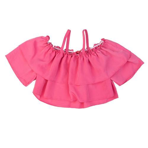 Μπλούζα καλοκαιρινή με έξω τους ώμους για κορίτσι σε ροζ χρώμα με βολάν -11.5002R 16 ετών