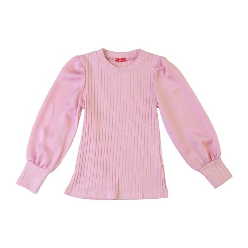Παιδική μπλούζα χειμερινή με μακρύ μανίκι για κορίτσι σε ροζ χρώμα -02.2006R 12 ετών