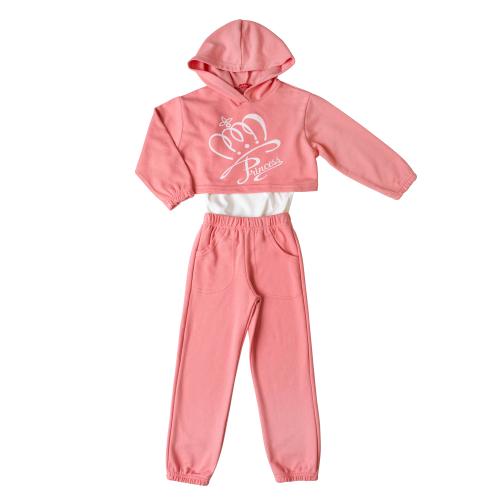 Παιδικό σετ φόρμας για κορίτσι ροζ 3τμχ με τύπωμα -12.1012R 8 ετών