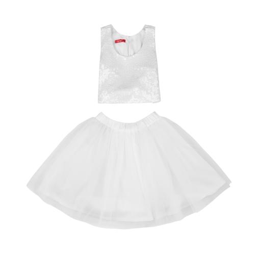 Σετ φούστα top καλοκαιρινό για κορίτσι σε λευκό χρώμα -31.7007 14 ετών