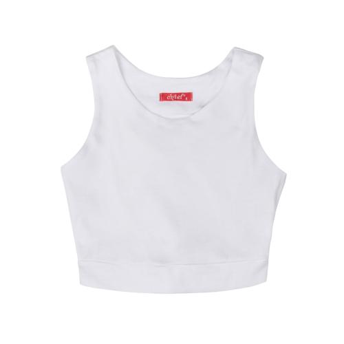 Top μπλουζάκι για κορίτσι καλοκαιρινό αμάνικο σε λευκό χρώμα -31.1012L