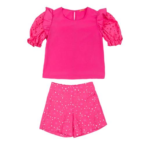 Καλοκαιρινό Σετ για κορίτσι σε φούξια χρώμα μπλούζα σορτσάκι -21.5014F 6 ετών