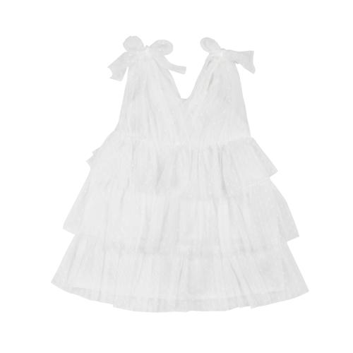 Μπεμπέ φόρεμα καλοκαίρινο για κορίτσι σε λευκό χρώμα με τούλι -31.4502L 4 ετών