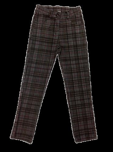 Παντελόνι χειμερινό για αγόρι γκρι καρό τζιν βαμβακερό ελαστικό με τσέπες -92.7900 6 ετών