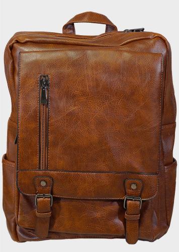 Ανδρική τσάντα backpack όψη δερματίνι πλαϊνές βοηθητικές τσέπες εξωτερική κρυφή θήκη ΤΑΜΠΑ