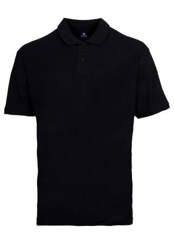 Ανδρικό μπλουζάκι με γιακά & κουμπιά τύπου πόλο. Oversize γραμή. Basic Collection. ΜΑΥΡΟ
