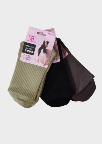 Γυναικείες ριπ κάλτσες αντιολισθητικό πέλμα. Συσκευασία 3pack OLIVE