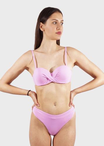 Γυναικείο σετ μαγιό μονόχρωμο bra αποσπώμενες τιράντες ενσωματωμένη επένδυση bikini brazil. Καλύπτει B CUP ΜΩΒ