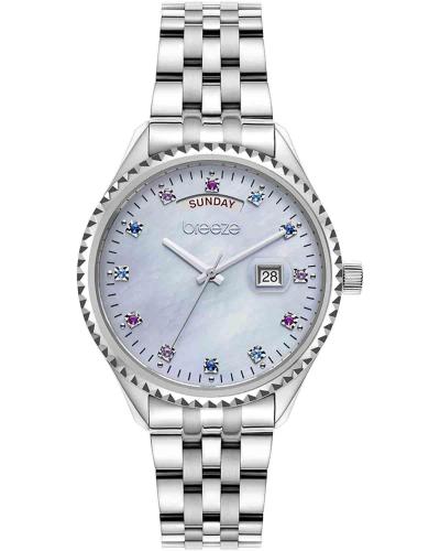 BREEZE Glacier Crystals - 612401.6, Silver case with Stainless Steel Bracelet
