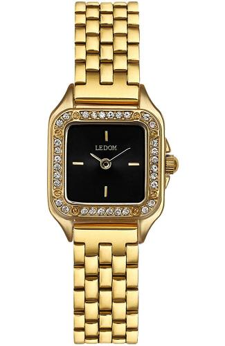 LE DOM Collection Crystals - LD.1493-3, Gold case with Stainless Steel Bracelet