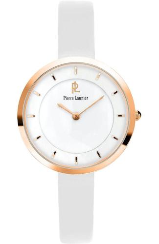 PIERRE LANNIER Ladies - 075J900 Rose Gold case with White Leather strap