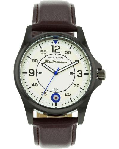 BEN SHERMAN The Originals - BS083BR, Black case with Brown Leather Strap