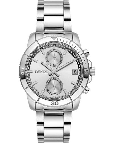 BREEZE Sparkly Crystals Chronograph - 612391.1, Silver case with Stainless Steel Bracelet