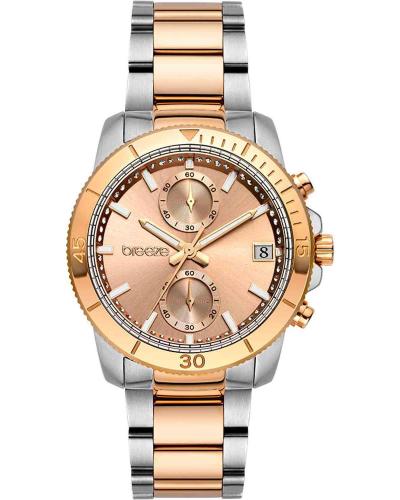 BREEZE Sparkly Crystals Chronograph - 712391.4, Silver case with Stainless Steel Bracelet