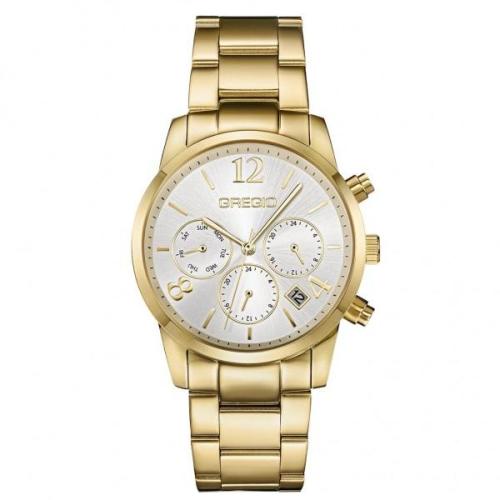 GREGIO Linn Dual Time - GR290020, Gold case with Stainless Steel Bracelet