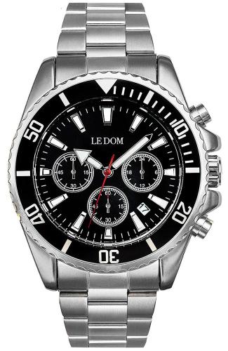LE DOM Collection Chronograph - LD.1494-3, Silver case with Stainless Steel Bracelet