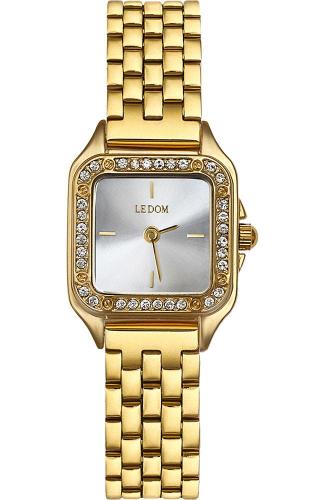 LE DOM Collection Crystals - LD.1493-2, Gold case with Stainless Steel Bracelet