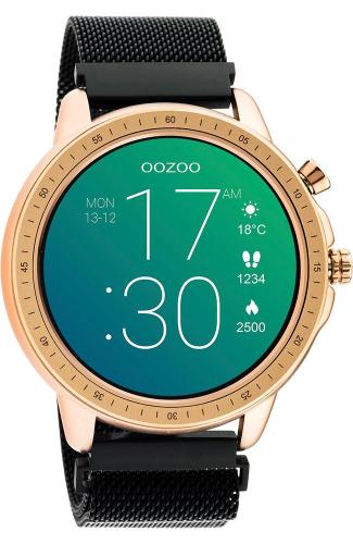OOZOO Smartwatch - Q00308, Rose Gold case with Black Metal Strap