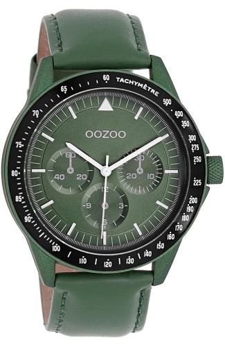 OOZOO Timepieces - C11111, Green case with Green Leather Strap