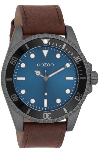 OOZOO Timepieces - C11116, Grey case with Brown Leather Strap