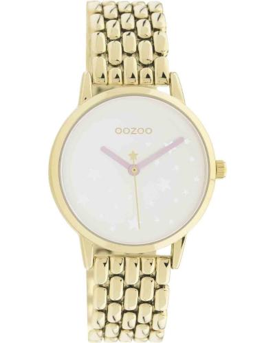 OOZOO Timepieces Crystals - C11027, Gold case with Stainless Steel Bracelet