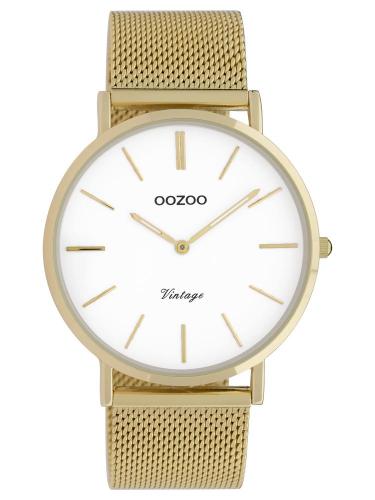 OOZOO Vintage - C9909, Gold case with Stainless Steel Bracelet