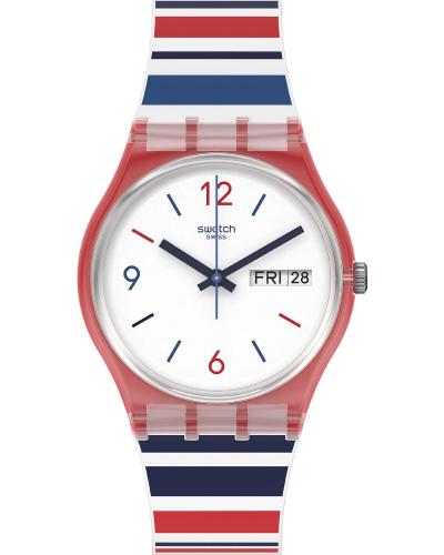 SWATCH Sea Barcode - GR712, Red case with Multicolor Rubber Strap