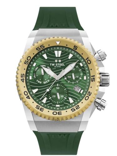 TW STEEL ACE Diver Swiss Made Limited Edition - ACE411 Gold case with Green Rubber Strap