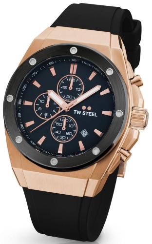 TW STEEL CEO Tech Chronograph - CE4103, Rose Gold case with Black Leather Strap