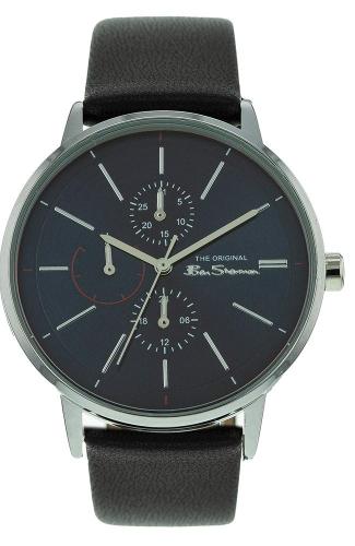 BEN SHERMAN The Original - BS062U , Silver case with Black Leather Strap