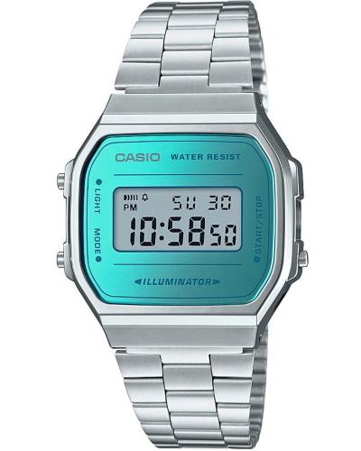 CASIO Collection - A-168WEM-2EF, Silver case with Stainless Steel Bracelet