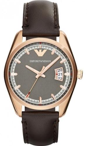 EMPORIO ARMANI - AR6024 Rose gold Case with Brown Leather Strap