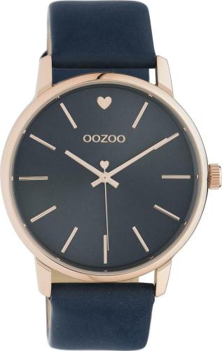 OOZOO Timepieces - C10929, Rose Gold case with Blue Leather Strap