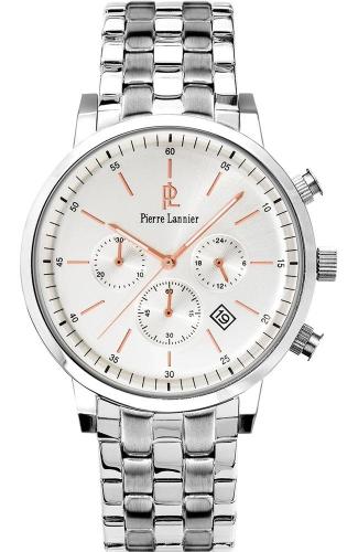 PIERRE LANNIER Mens Chronograph - 211H121, Silver case with Stainless Steel Bracelet
