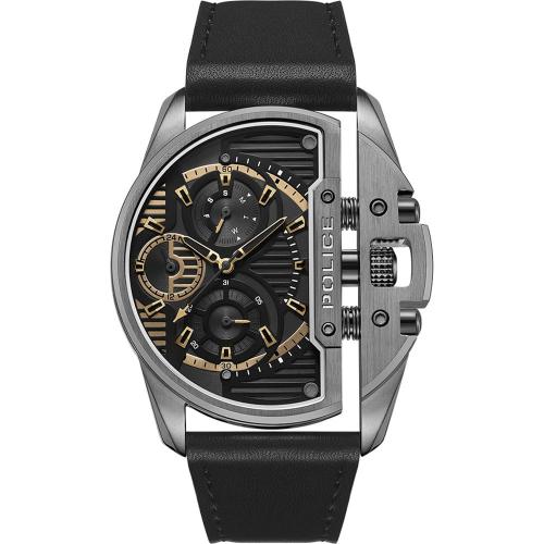 POLICE Daintree - PEWJF2203601, Grey case with Black Leather Strap