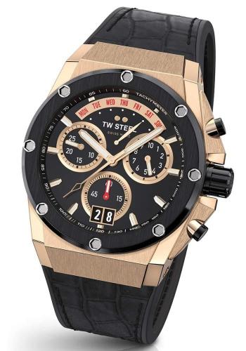 TW STEEL Genesis Limited Edition Chronograph - ACE113, Rose Gold case with Black Leather & Rubber Strap