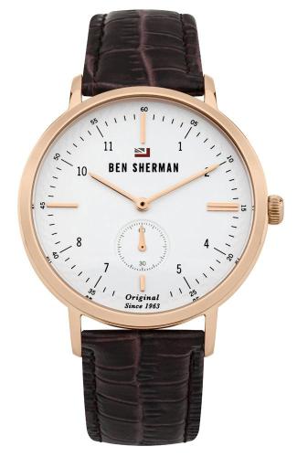 BEN SHERMAN The Dylan Professional - WBS102TRG, Rose Gold case with Brown Leather Strap