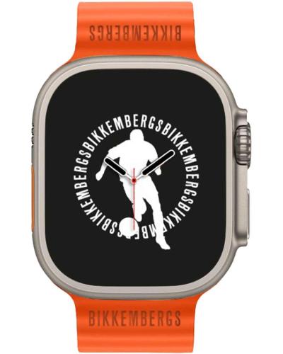 BIKKEMBERGS Smartwatch Big - BK11-12 Silver case with Orange Rubber Strap