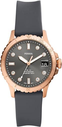 Fossil FB-01- ES5293, Rose Gold case with Grey Rubber Strap