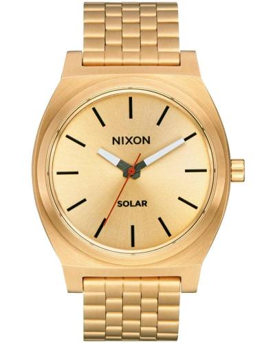 NIXON Time Teller Solar - A1369-510-00 Gold case with Stainless Steel Bracelet